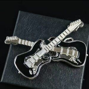 Double Guitar Rocker Belt Buckle